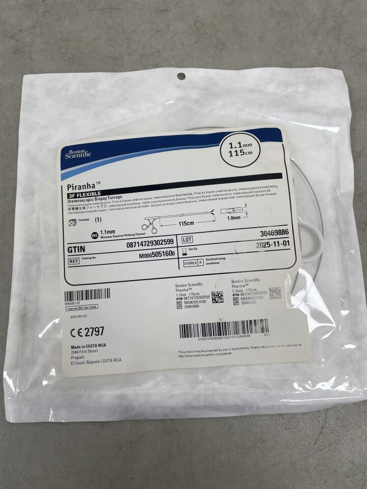 505160 - BOSTON SCIENTIFIC - Piranha 3F Flexible Ureteroscopic Biopsy Forceps 1.1mm x 115cm , (EA) - ( Expiry Date: 2025-11-01 )
