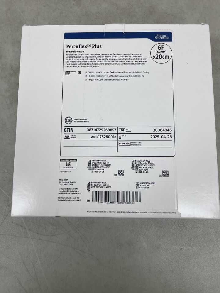 17526001 - BOSTON SCIENTIFIC - Percuflex Plus Ureteral Stent, 6F x 20cm, (BX/1) - ( Expiry Date: 2025-04-28 )