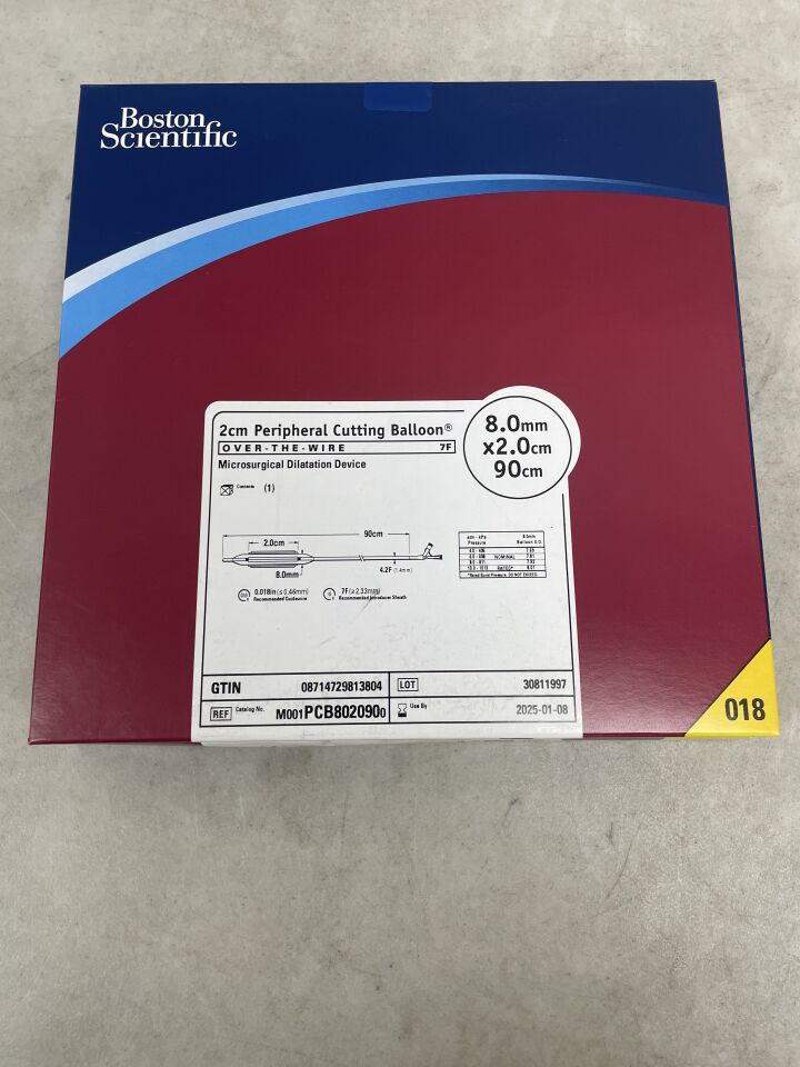 PCB802090 - BOSTON SCIENTIFIC - Peripheral Cutting Balloon Microsurgical Dilatation Device - OTW - 8.0mm x 2.0cm x 90cm, (BX/1) - ( Expiry Date: 2025-01-08 )
