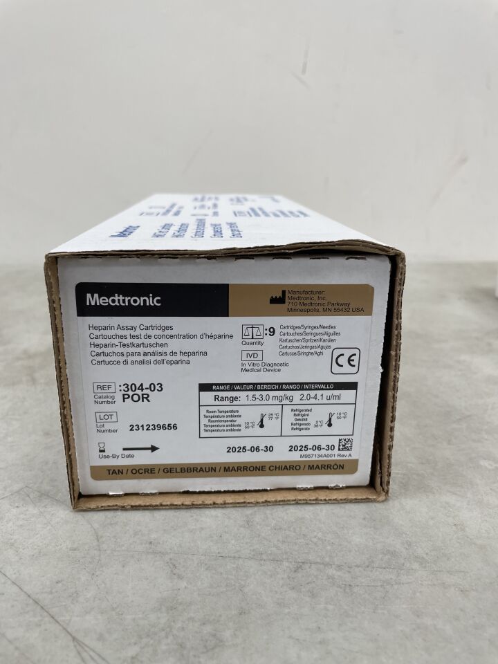304-03POR - MEDTRONIC - heparin assay cartridges, (BX/9) - ( Expiry Date: 2025-06-30 )