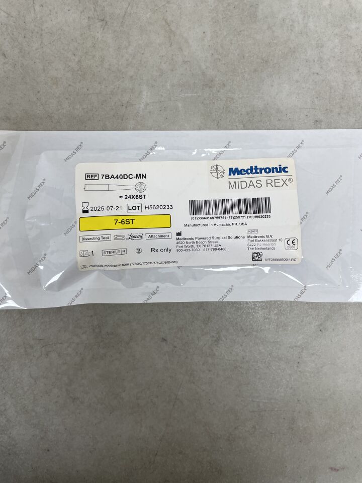 7BA40DC-MN - MEDTRONIC - Midas Rex Legend Attachment, dissecting tool. 7 cm Length, 4 mm Head Diameter, 7-6ST, (EA) - ( Expiry Date: 2025-07-21 )