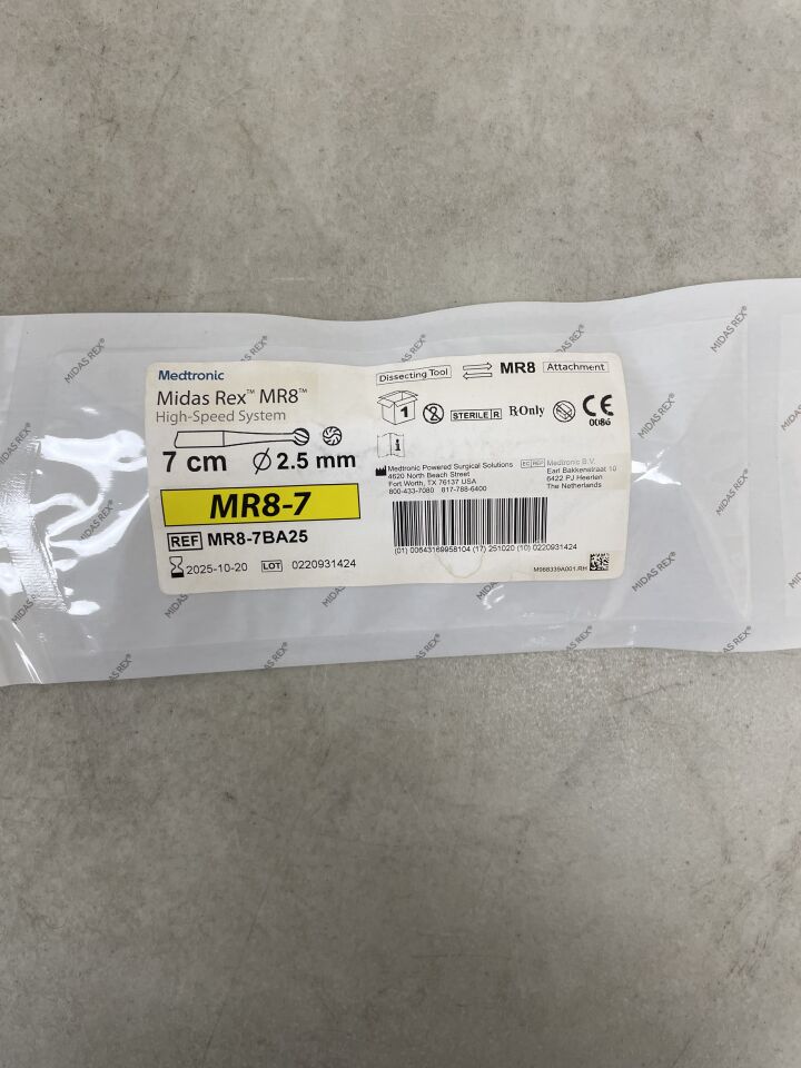 MR8-7BA25 - MEDTRONIC - Midas Rex MR8 Ball Fluted Cutting Burr, 2.5 mm Head Diameter, (EA) - ( Expiry Date: 2025-10-20 )