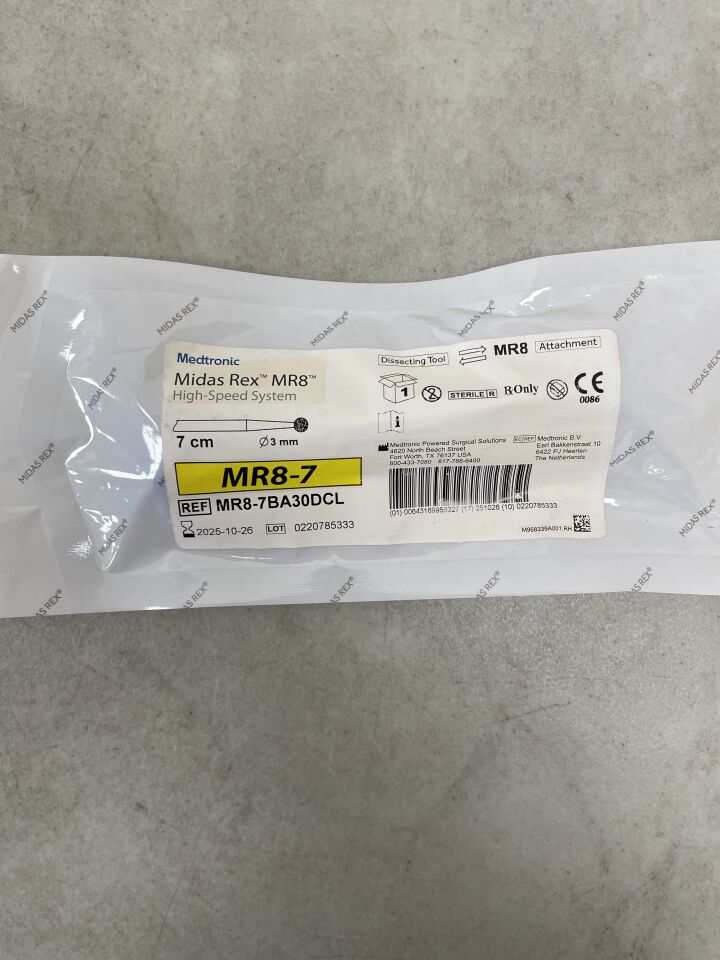 MR8-7BA30DCL - MEDTRONIC - Midas Rex MR8 Long Ball Diamond Coarse Cutting Burr, 3 mm Head Diameter, 7 cm Shaft Length, (EA) - ( Expiry Date: 2025-10-26 )