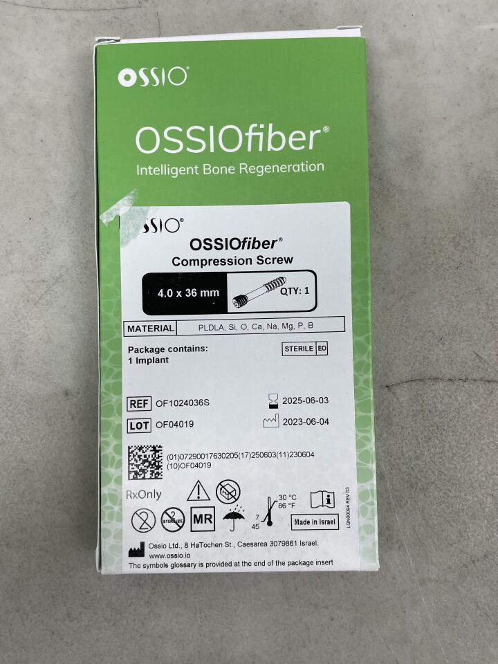 OF1024036S - OSSIO - OSSIOfiber Compression Screw, 4.0 x 36mm, (BX/1) - ( Expiry Date: 2025-06-03 )