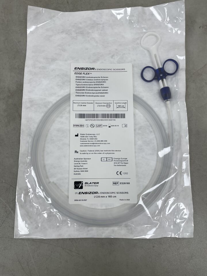 ES26165 - SLATER ENDOSCOPY - Ensizor Endoscopic Scissors 2.6mm x 2.8mm x 165cm, (EA) - ( Expiry Date: 2025-05-16 )