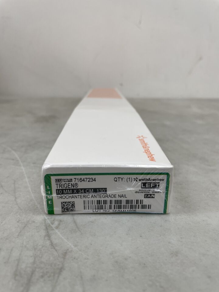 71647234 - SMITH & NEPHEW - trigen trochanteric antegrade nail lime 10mm x 34cm 130 degree left, (BX/1) - ( Expiry Date: 2025-07-17 )
