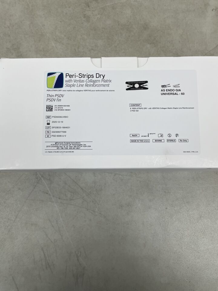 PSD6006UV - SYNOVIS - Peri-Strips Dry with Veritas for Medtronic Endo GIA Universal 60, (BX/6) - ( Expiry Date: 2025-12-19 )