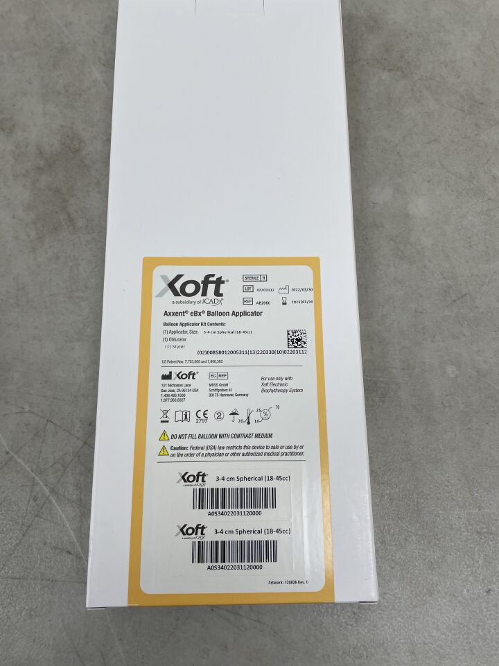 AB2060 - XOFT - Xoft Axxent eBx Balloon Applicator 3-4cm Spherical, 18-45cc, (BX/1) - ( Expiry Date: 2025-03-30 )