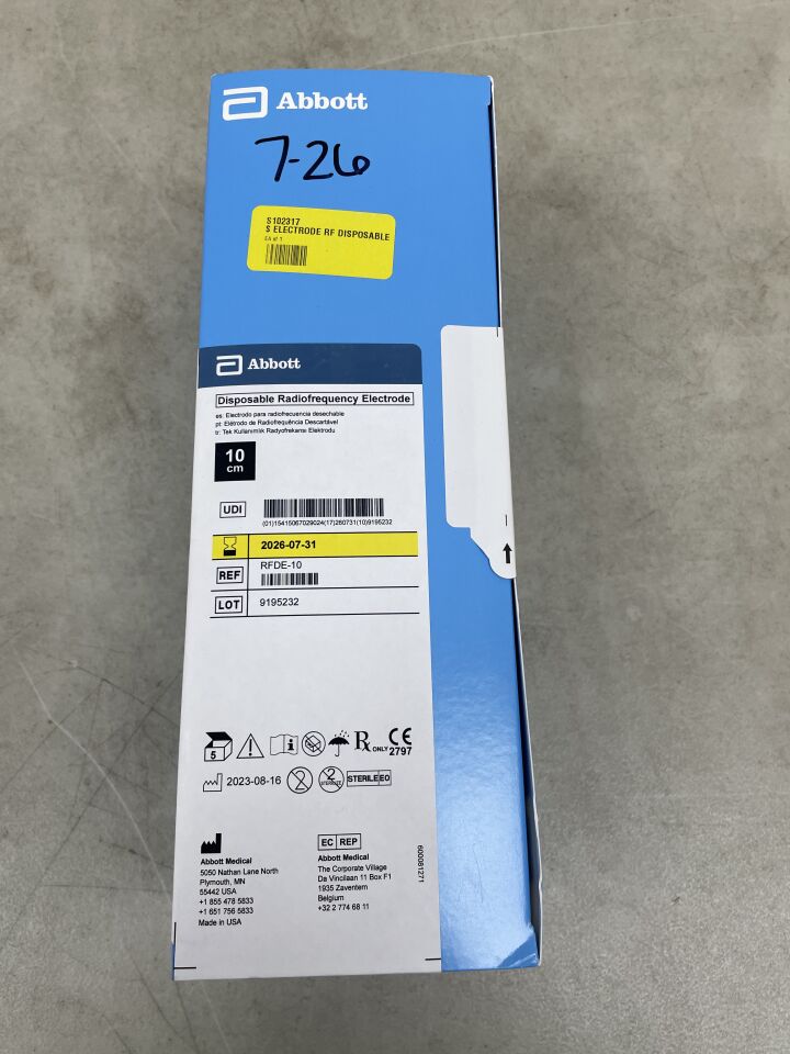 RFDE-10 - Electrodo de radiofrecuencia desechable ABBOTT - SJM - 10 cm, (Caja de 5) - (Fecha de caducidad: 31/07/2026)