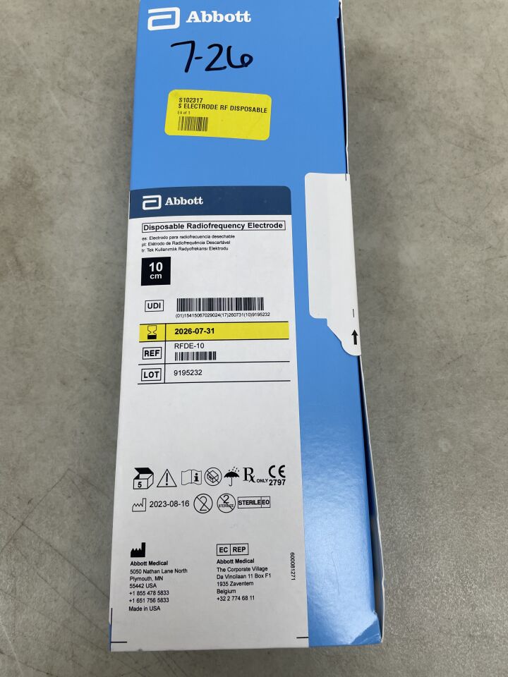 RFDE-10 - Electrodo de radiofrecuencia desechable ABBOTT - SJM - 10 cm, (Caja de 5) - (Fecha de caducidad: 31/07/2026)