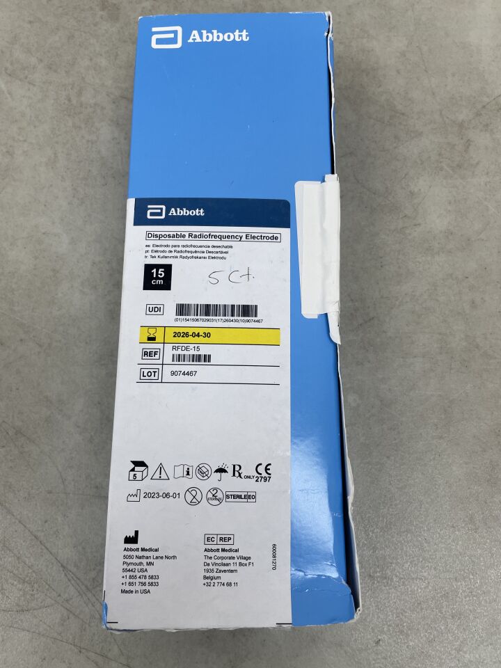 RFDE-15 - ABBOTT - Electrodo de RF SJM, 15 cm, (Caja de 5) - (Fecha de caducidad: 30/04/2026)
