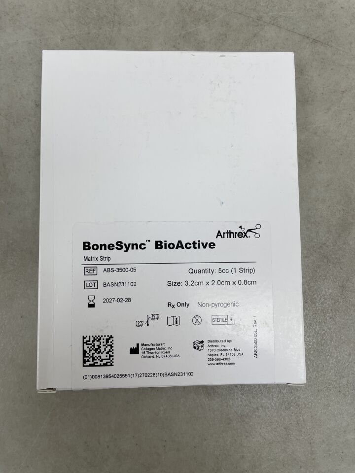 ABS-3500-05 - ARTHREX - Tira de matriz bioactiva BoneSync, 5 cc, (caja/1) - (Fecha de caducidad: 28/02/2027)