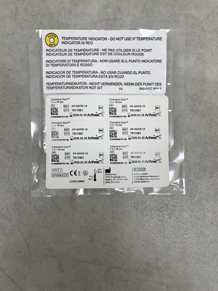 AR-4005B-18 - ARTHREX - dardo condral 1,3 x 18 mm, ( EA ) - ( Fecha de caducidad : 28/02/2026 )