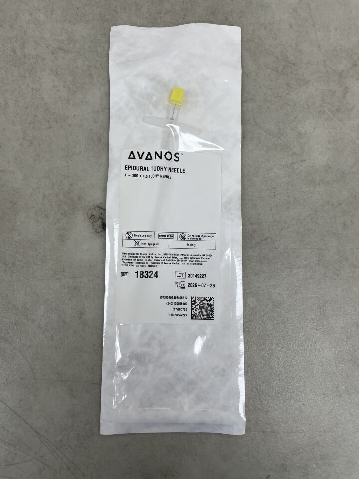 18324 - AVANOS MEDICAL - Tuohy Epidural Needle 20G x 4.5", (EA) - ( Expiry Date: 2026-07-26 )