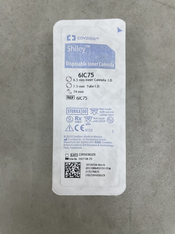 6IC75 - COVIDIEN - Shiley 一次性內套管 6.5mm,(EA)-(有效期至:2027-08-25)