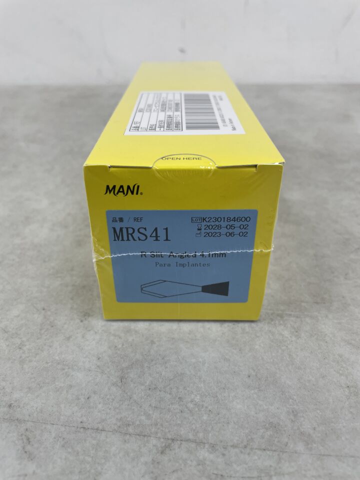 MRS41 - MANI - Bisturí oftálmico, corte R en ángulo, 4,1 mm, (caja de 6) - (Fecha de caducidad: 02/05/2028)