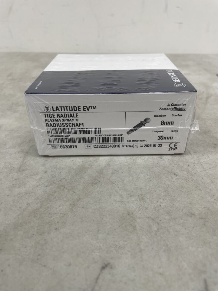 830819 - TORNIER - LATITUDE EV Radial Stem, 8 x 30mm, (BX/1) - ( Expiry Date: 2028-01-23 )