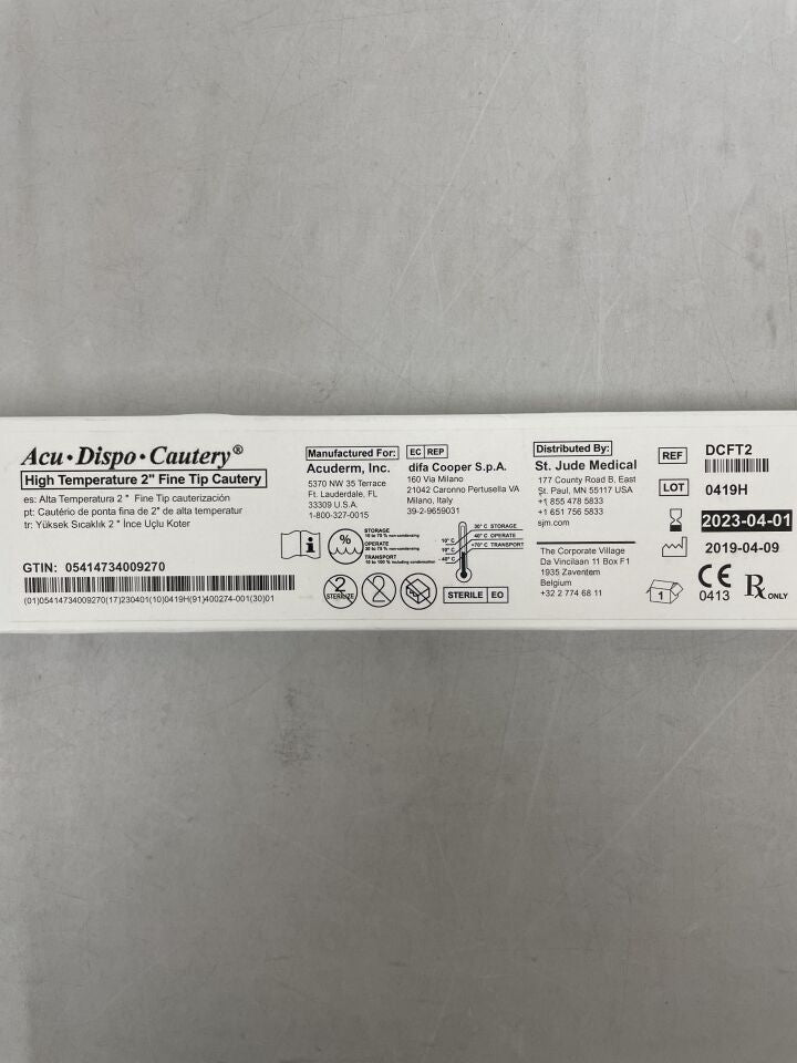 DCFT2 - ACUDERM - Acuderm High Temperature 2" Fine Tip Cautery, (BX/1) - ( Expiry Date: 2025-10-01 )