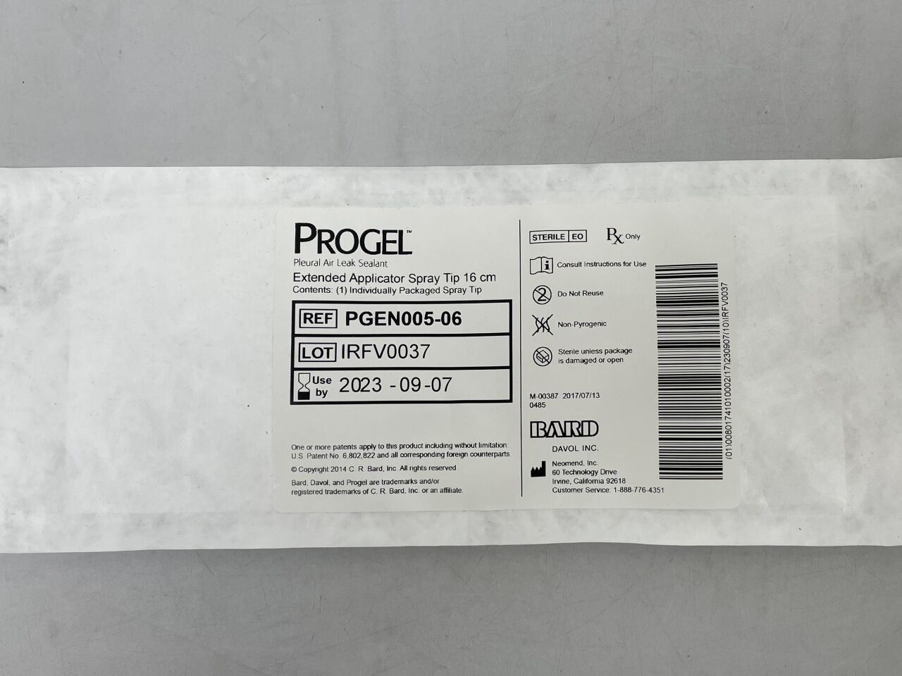 PGEN005-06 - BARD - Progel Extended Applicator Spray Tip, 16 cm Size, (EA) - ( Expiry Date: 2025-10-16 )