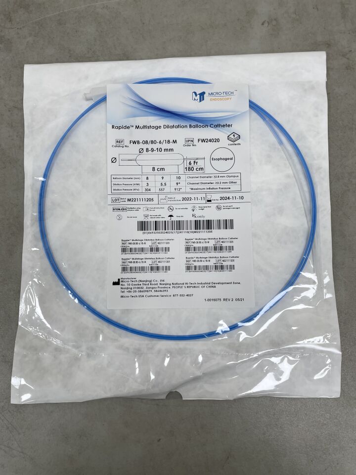 FWB-08/80-6/18-M - MICRO-TECH - Rapide Multistage Dilatation Balloon Catheter - 8/9/10mm x 8cm x 6Fr x 180cm, (EA) - ( Expiry Date: 2024-11-10 )