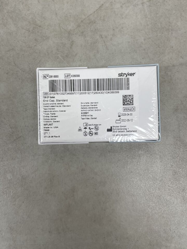 2381-0000S - STRYKER - T2 ICF System End Cap, Standard, (BX/1) - ( Expiry Date: 2025-04-30 )