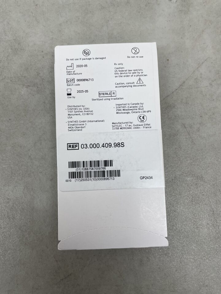03.000.409.98S - SYNTHES - Diamond for Piezoeletric System, 24.6 x 12.85 x 2.6 x 0.6mm, (EA) - ( Expiry Date: 2025-05-31 )