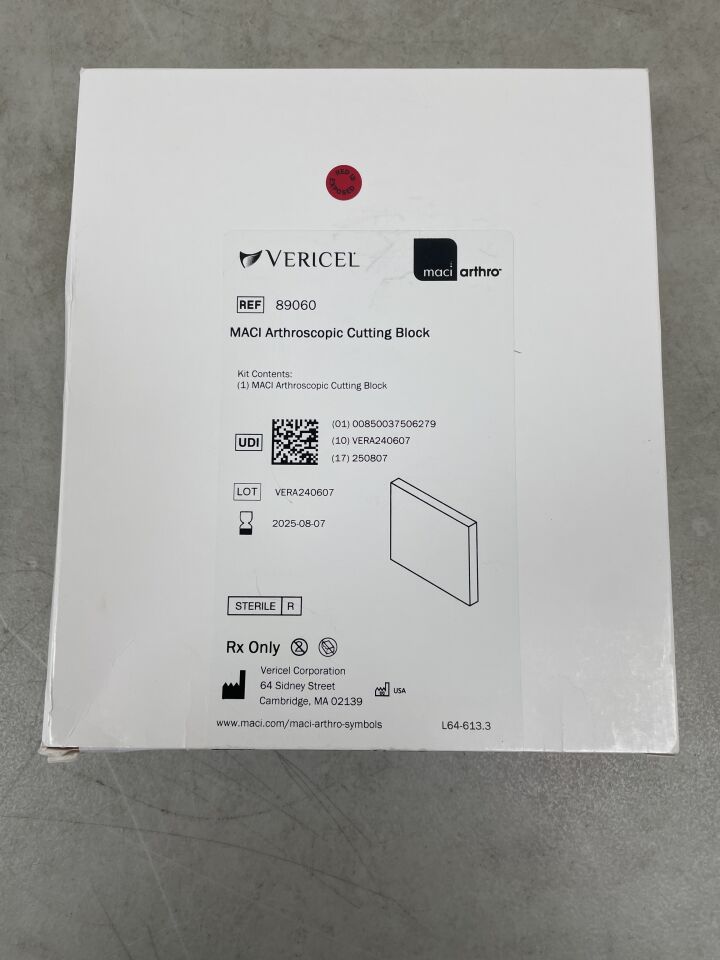89060 - VERICEL - MACI Arthroscopic Cutting Block, (BX/1) - ( Expiry Date: 2025-08-07 )