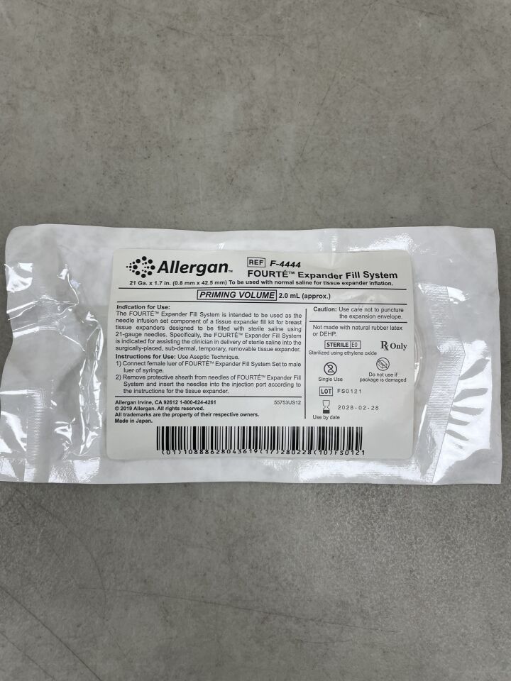 F-4444 - ALLERGAN - Natrelle Fourte Expander Fill System, 21G x 1.7 in. Needle Length, (EA) - ( Expiry Date: 2028-02-28 )