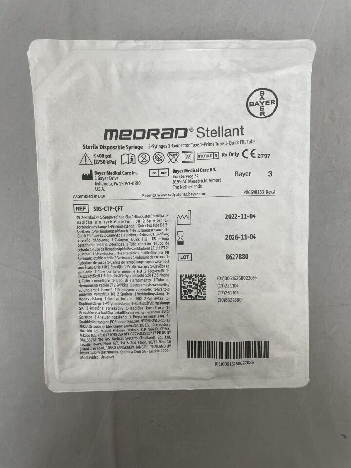 SDS-CTP-QFT - BAYER - Kit de jeringa doble Medrad Stellant con tubo de llenado rápido (unidades) - (Fecha de caducidad: 04/11/2026)