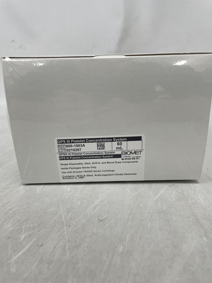 800-1003A - BIOMET - GPS III Platelet Concentration Separation Kit, (BX/1) - ( Expiry Date: 2026-06-01 )