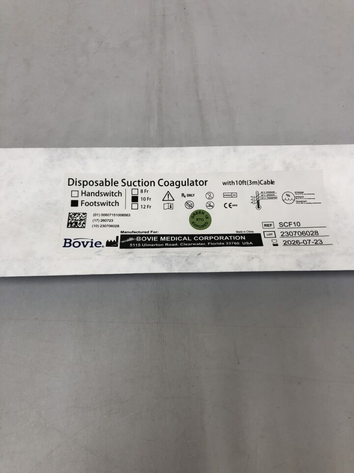 SCF10 - BOVIE - Suction Coagulator with 10ft Cable, 12Fr, (EA) - ( Expiry Date: 2026-07-23 )