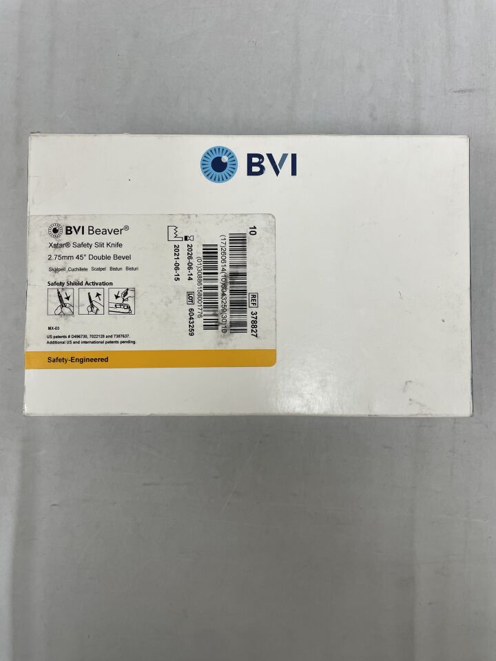 378827 - BVI - Xstar Safety Slit Knife 2.75mm, 45 Degree Double Bevel, (BX/10) - ( Expiry Date: 2026-06-14 )