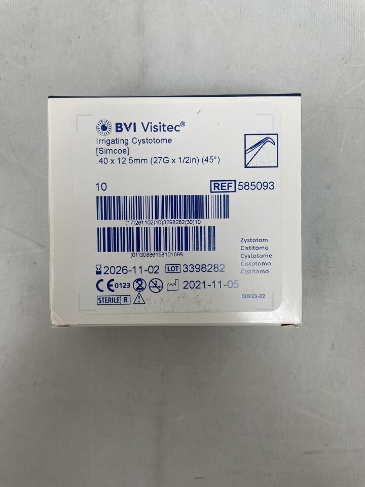 585093 - BVI - Irrigating Cystotome, Simcoe, 0.4 mm x 12.5 mm, (BX/10) - ( Expiry Date: 2026-11-02 )
