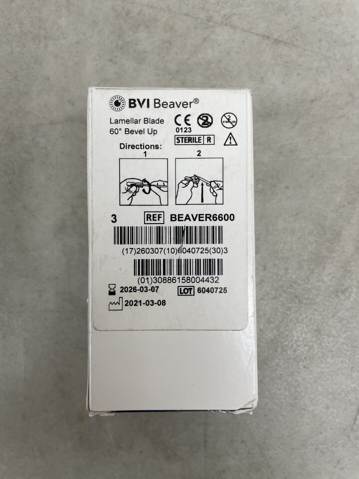 BEAVER6600 - BVI - Beaver Lamellar Blade, 60 Degree Bevel Up, (BX/3) - ( Expiry Date: 2026-03-07 )
