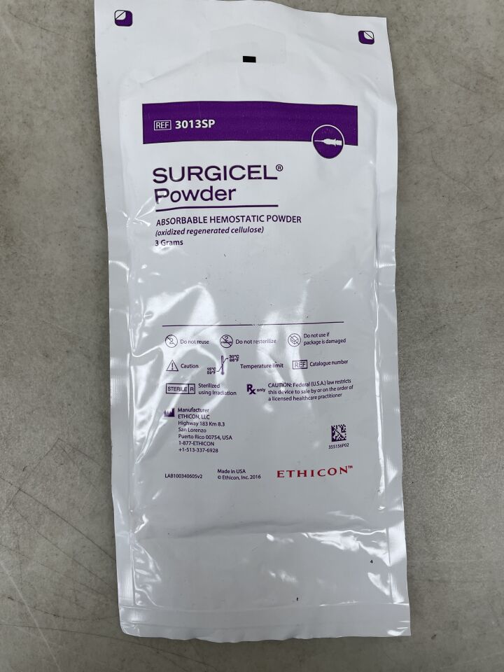 3013SP - ETHICON - Surgicel Powder Absorbable Hemostat, 3 g, (EA) - ( Expiry Date: 2024-06-30 )