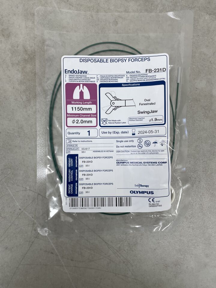 FB-231D - OLYMPUS - EndoJaw Single-Use Oval Cup Fenestrated Biopsy Forceps, 1150 mm Working Length, (EA) - ( Expiry Date: 2024-05-31 )