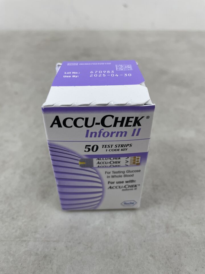 5942861001 - ROCHE - Accu-Chek Inform II Blood Glucose Test Strips, (BX/50) - ( Expiry Date: 2025-04-30 )
