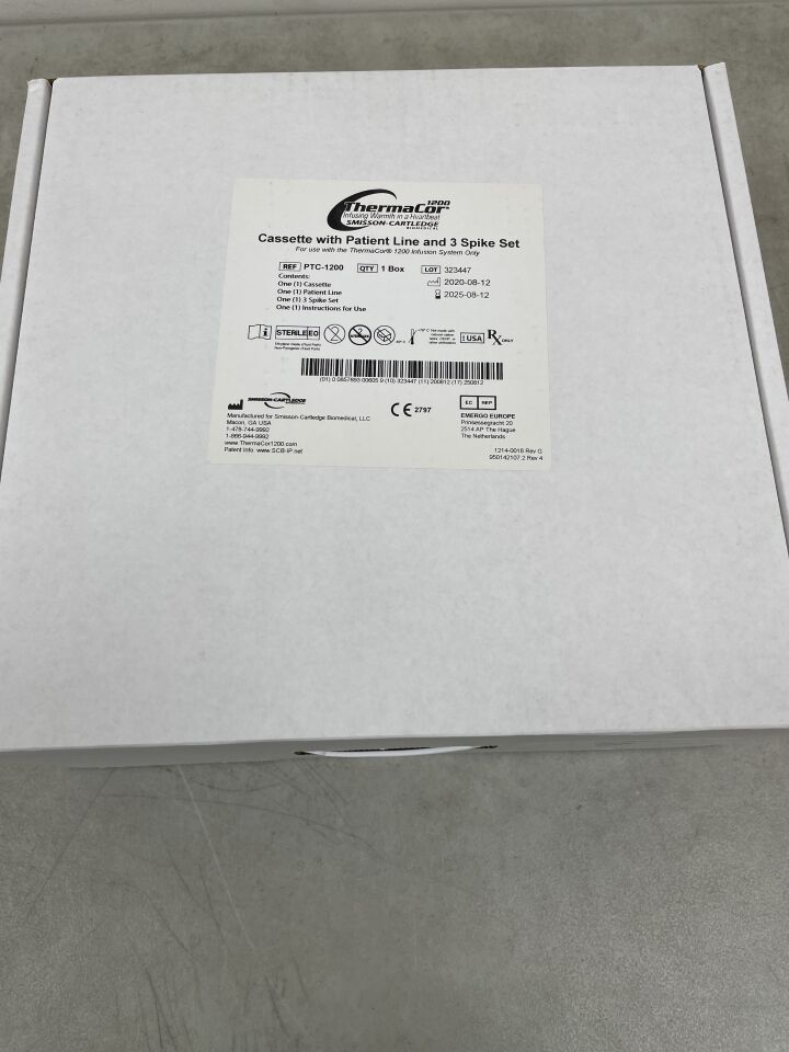 PTC-1200 - SMISSONCARTLEDGE - ThermaCor Cassette with Patient Line & 3 Spike Set, (BX/1) - ( Expiry Date: 2025-08-12 )