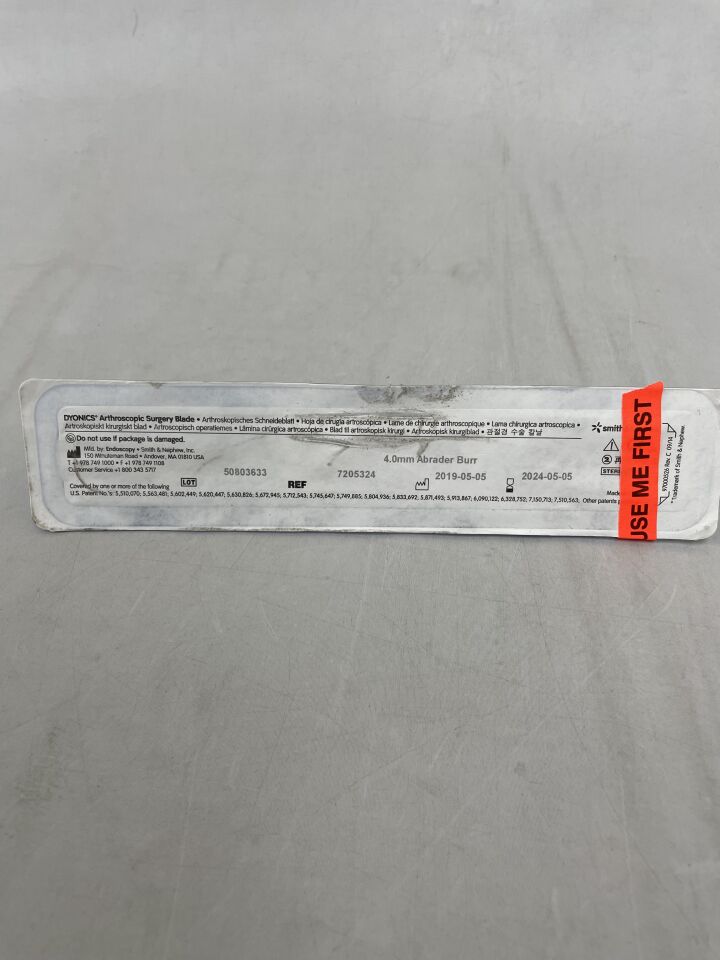 7205324 - SMITH & NEPHEW - dyonics arthroscopic surgery blade 4.0mm abrader, (EA) - ( Expiry Date: 2024-11-19 )