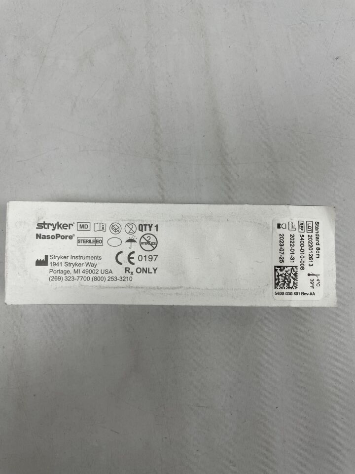 5400-010-008 - STRYKER - nasopore sinus, standard 8cm, (EA) - ( Expiry Date: 2024-02-23 )
