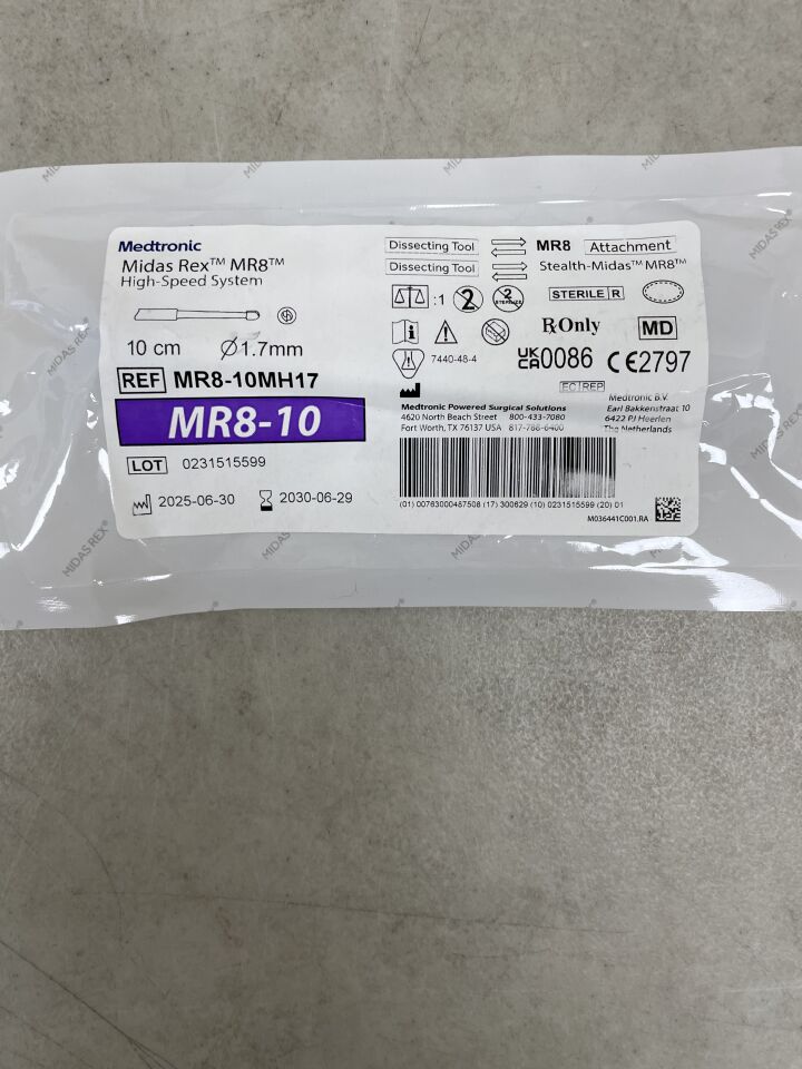MR8-10MH17 - MEDTRONIC - Midas Rex MR8 High-Speed Surgical Tool, Match Head Fluted Cutting Burr, 10cm x 1.7mm , ( EA ) - ( Expiry Date : 2030-06-29 )