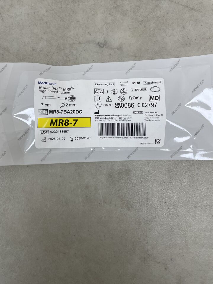 MR8-7BA20DC - MEDTRONIC - Midas Rex MR8 Ball Coarse Diamond Cutting Burr, 2 mm Head Diameter, 7 cm Shaft Length , ( EA ) - ( Expiry Date : 2030-01-28 )