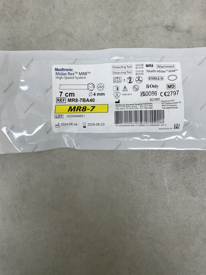MR8-7BA40 - MEDTRONIC - Midas Rex MR8 High-Speed Surgical Tool, Ball Fluted 7cm x 4mm , ( EA ) - ( Expiry Date : 2029-06-23 )