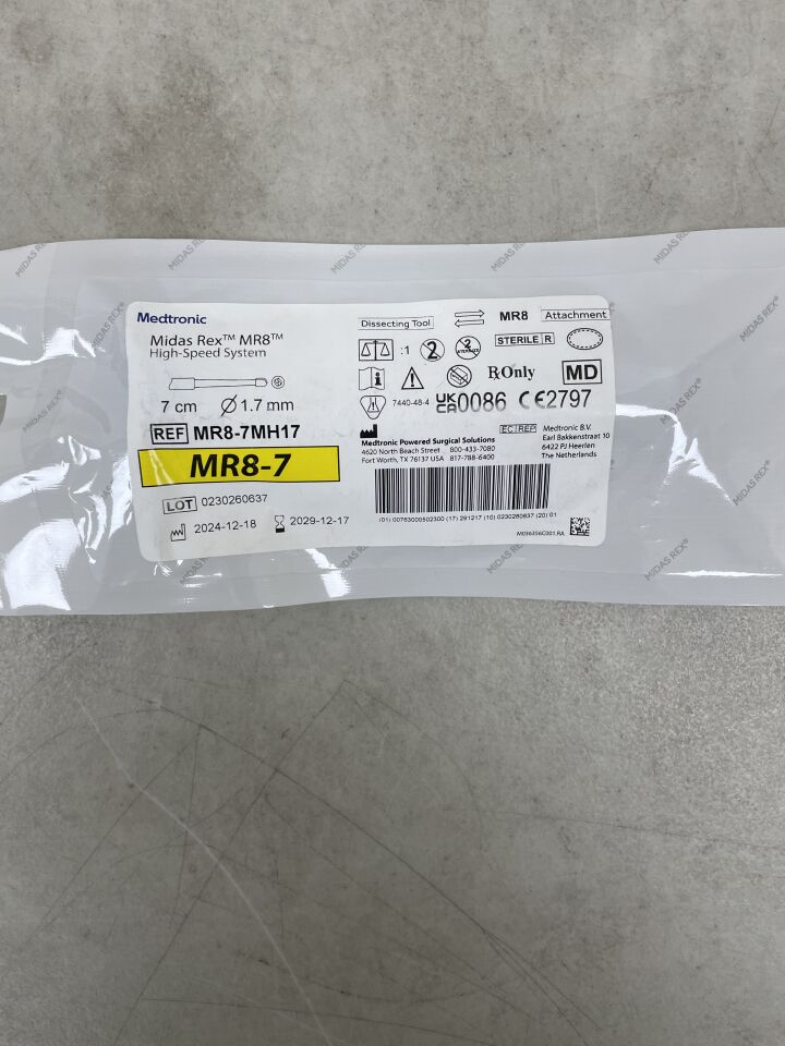 MR8-7MH17 - MEDTRONIC - Midas Rex MR8 Match Head 7cm x 1.7mm , ( EA ) - ( Expiry Date : 2029-12-17 )