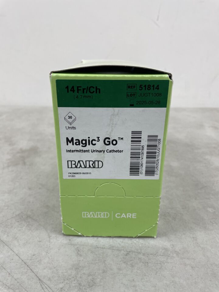 51814 - BARD - Magic3 Go Intermittent Urinary Catheter, 14F, (BX/30) - ( Expiry Date: 2025-05-28 )