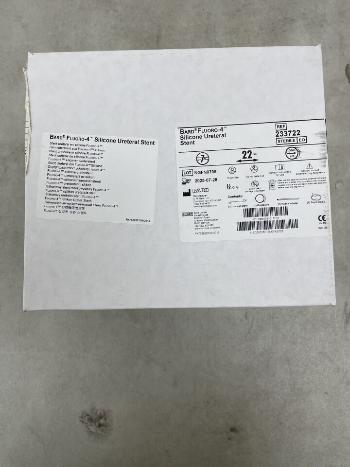 233722 - BARD - Ureteral Fluoro-4 Stent, Silicone, 7 Fr, 22 cm, (BX/1) - ( Expiry Date: 2025-07-28 )