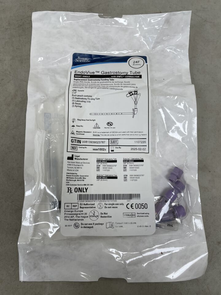 1002 - BOSTON SCIENTIFIC - EndoVive Gastrostomy Tube, Right Angle, with ENFit Connector, (EA) - ( Expiry Date: 2025-02-02 )