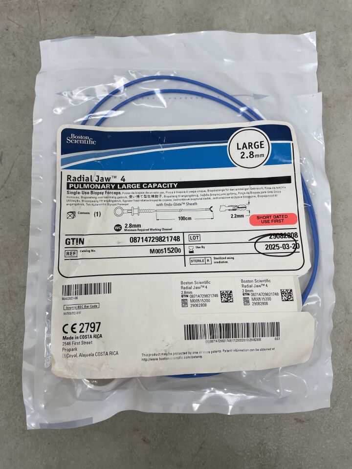1520 - BOSTON SCIENTIFIC - Radial Jaw 4 Single-Use Biopsy Forceps - Pulmonary Large Capacity - 2.8mm x 100cm, (EA) - ( Expiry Date: 2025-03-20 )