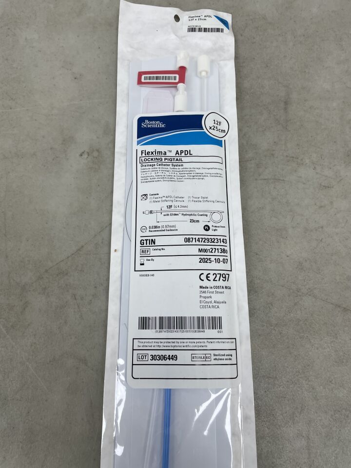 27138 - BOSTON SCIENTIFIC - Flexima APDL Locking Pigtail Drainage Catheter System, 12F x 25cm, (EA) - ( Expiry Date: 2025-10-07 )
