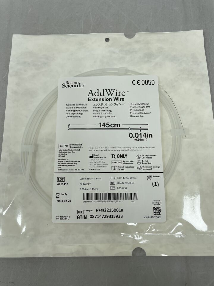 2215001 - BOSTON SCIENTIFIC - AddWire Extension Wire - .014'' x 145cm, (EA) - ( Expiry Date: 2024-12-31 )